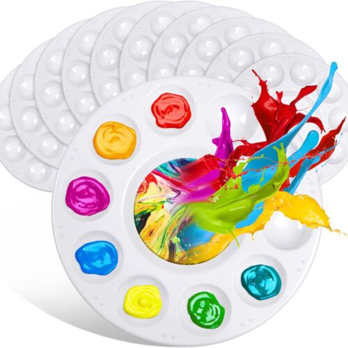 Acrylic Paint Palette Trays 10Pcs Plastic Pallets for Kid, Adult, Student Oil Watercolor Craft DIY Art Painting
