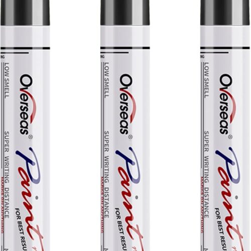 Permanent Paint Markers Pens - 3 Pack Black Oil Based Paint Pens, Medium Tip, Quick Drying and Waterproof Marker Pen for Metal, Rock, Wood, Fabric, Plastic, Canvas, Mugs, Stone, Glass