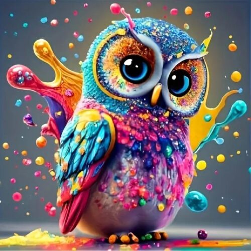 Owl Diamond Painting Kit, 5D Diamond Art, DIY Crafts for Adults, Home Wall Decor, 12inch