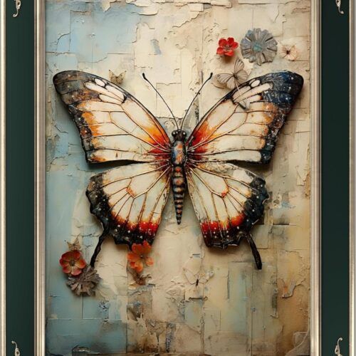 Cross Stitch Stamped Kit for Beginner - Beautiful Butterfly | DIY Embroidery Starter Patterns Craft Kit Needlepoint for Adults or Kids | 11CT, 3 Strands | 13x17.7 inches