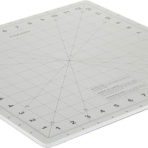 Rotating Cutting Mat - 14" x 14" Grid to Cut Fabric Squares Easily - Perfect for Quilting, Sewing and Craft Projects - Self-Healing Mat - Gray