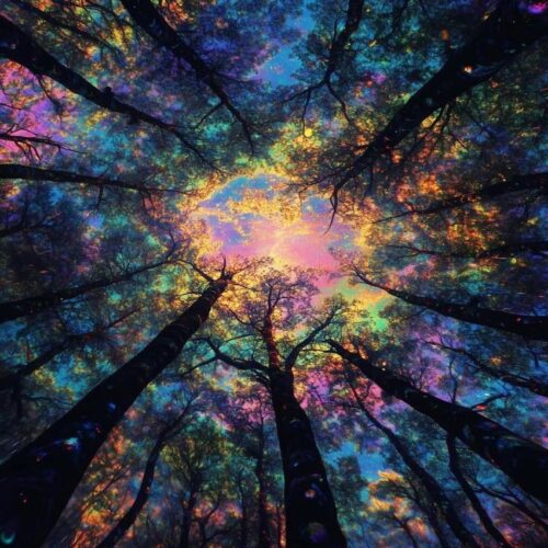 Abstract Diamond Art Kits for Adults,Foreast Diamond Painting Kits for Beginners, DIY 5D Fantasy Sky Diamond Painting with Round Gem Art Kits for Adults for Gift Home Wall Decor 12x16 Inch