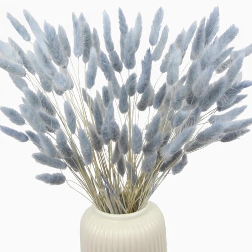 120pcs Dried Bunny Tails Flowers Lagurus Ovatus Tail Dried Flowers Pampas Grass Gray Natural Dried Floral Arrangement for Boho Decor Home Wedding DIY Farmhouse Table Christmas (17")