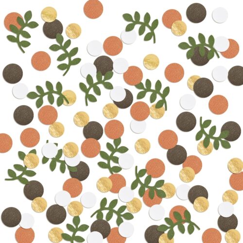 Baby Shower Confetti Glitter Table Decoration Greenery Golden Eucalyptus Jungle Safari Theme Scatter Tropical Rain Forest Woodland Party Bridal Shower Wedding Decor Supplies 210Pcs