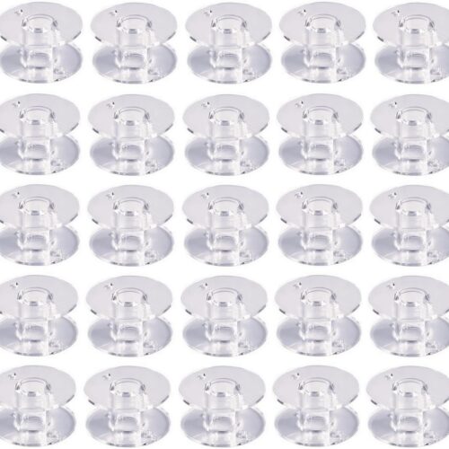 100 Pcs Bobbins for Sewing Machine,WENICE Plastic Bobbins,Sa156 Bobbins, Bobbins Class 15, Sewing Accessories, Plastic Bobbin with Case