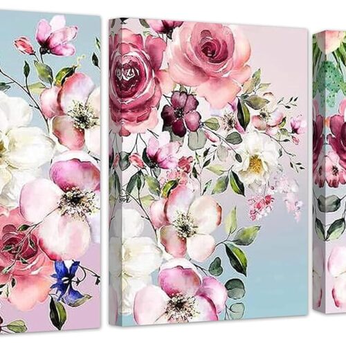 5D Diamond Art Painting,3 Pack Large Flowers Diamond Painting Kits for Adults,DIY Full Drill Crystal Rhinestone Arts and Crafts,Gem Art Painting Flower with Diamond Home Wall Decor 9.8x13.8 inch