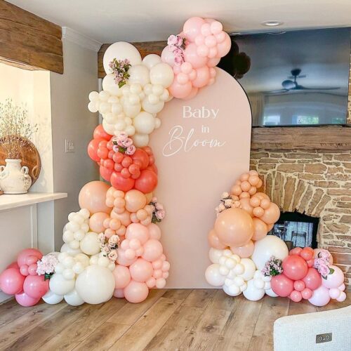 Pink and Coral Red Balloon Garland Arch Kit, Ivory White Maca Orange Latex Balloons Arch Kit for Mother's Day Wedding Engagement Anniversary Birthday Baby Shower Party Decoration Supplies