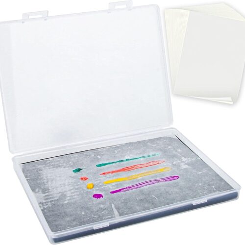 Stay Wet Palette for Acrylic Painting Garpernics Wet Palette Tray with Sponges and 100 Papers for Acrylic Paints, Keep Paint Wet and Fresh for Miniatures