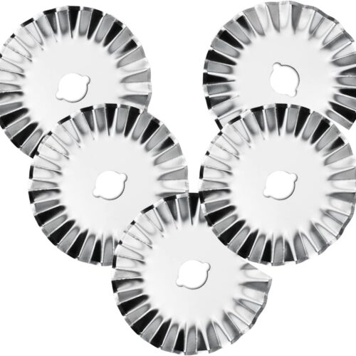 45mm Rotary Cutter Blades, Wavy Replacement Blade, Pinking Rotary Blades Refill 45mm,Fits Fiskars,OLFA, SKS-7,Fabric Cutting Blades Refill for Quilting Scrapbooking Sewing Arts &Crafts,5 Pack(Silver)