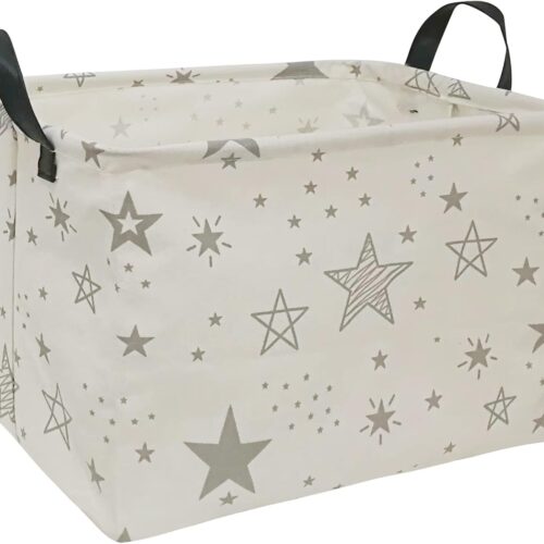 Rectangle Kids Shelf Nursery Storage Basket Laundry Hamper with Handles, Baby Toys Storage Box and Bins Toys Gift Basket for Boys and Girls