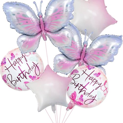 Butterfly Birthday Party Decorations Butterfly Foil Balloons for Kids Birthday Party Decoration Supplies