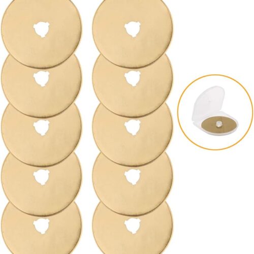 Titanium Rotary Cutter Blades 60mm 10 Pack Replacement Quilting Scrapbooking Sewing Arts Crafts Farbric Paper Cutting Tool