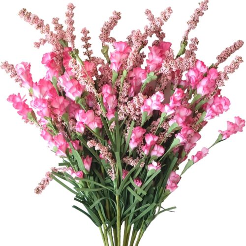 10Pcs Artificial Flower Bulk Spring/Summer Flowers Wedding Party Vase Bouquet Floral Arrangement Home Decor Indoor Decor(Pink)