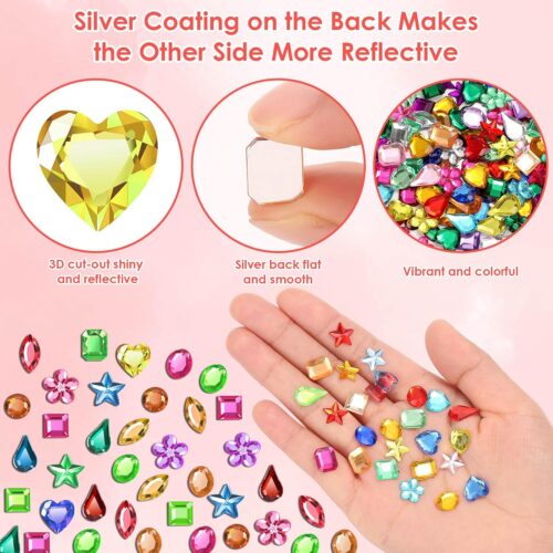 900Pcs Jewels for Bedazzling with 3 Pack B7000 Jewelry Glue, Flat Back Craft Gems Rhinestones for Clothing, Sequins Rhinestones Gemstones for Fabric, Decoration