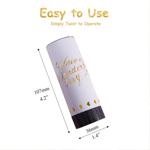 White Confetti Cannon, 6 Pack Mini Party Poppers Shooters Party Confetti Cannon Biodegradable Confetti for Wedding Kids Birthday Wedding Party Supplies