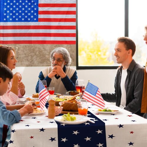 3 Pack 4th of July Patriotic Tablecloth, Disposable Red White and Blue Plastic Table Cloth, USA Party Decorations, Independence Day Supplies for Outdoor Picnic, Camping, Memorial, or Home