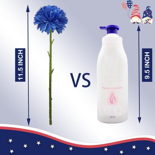 12 pcs Artificial Flower Patriotic Memorial Bouquet Red White and Blue Faux Ball Chrysanthemum Bouquet 4th of July Flowers Silk Flowers Arrangement for Home Party Centerpiece Vase Decor