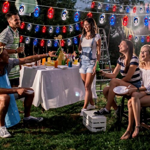 4th of July Decorations, Red White and Blue String Lights Plug-in 8.5FT 10 American Flag Slippers, Patriotic Fairy Lights Outdoor for Independence Day Memorial Day Fourth of July Decor for Home