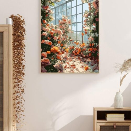 Paint by Number for Adults Beginners,12" Wx16 L Canvas for Painting Kits for Adults in Colorful Box,Paint by Numbers for Home Wall Art Decor-Flowers Home