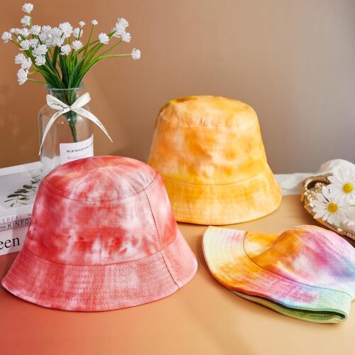 30 Pcs Cotton White Bucket Hat for Tie Dying Blank Cotton Packable Sun Hat with Accessory for Group Party DIY Project (Large)