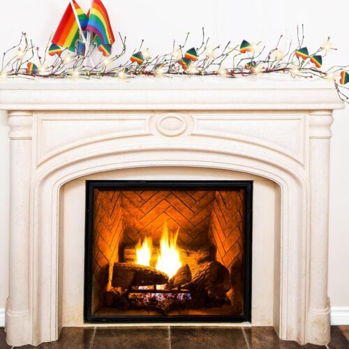 Gay Pride Decorations 4.5FT Rainbow Pride Garland with 3 Meters Light LGBT Rainbow Pride Party Berry Garland Decorations for Love Parade Party Celebration Supplies