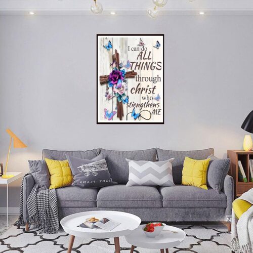 Inspirational Quotes Diamond Painting Kits for Adults, Butterfly Diamond Art Sets for Beginner, DIY Full Drill Round Diamond Dots 5D Gem Art Crafts, Home Decor and Gift 12x16 in