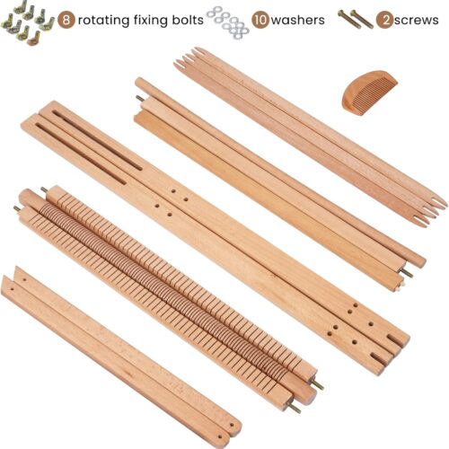 Weaving Loom, 23.6" H x 18.5" W Weaving Loom for Adults, Looms for Weaving, Weaving Frame Loom for Beginner Tapestry Loom Wooden Weaving Looms Creative DIY Weaving Art for Kids