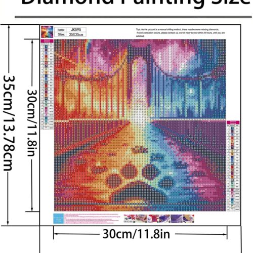 5D Diamond Painting Kit for Adults Beginners,DIY Rainbow Bridge Paint by Diamond Art Kits,Suitability Friends Full Round Drill Diamonds Dots Gem Art,Home Wall Decor 13.78x13.78 Inch