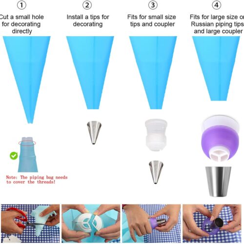 Russian Piping Tips Set, 48PCS Flower Piping Tips for Cake Decorating Large Frosting Piping Kit Icing Bags and Tips Set, Pastry Bags and Tips Cupcake Decorating Kit Cookie Baking Supplies and Tools