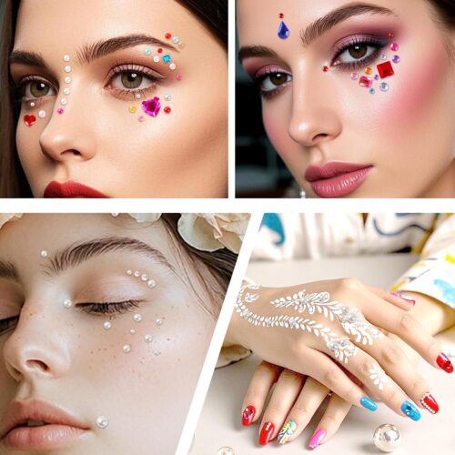 2774pcs Gem Stickers Jewels for Crafts - Self Adhesive Rhinestone Jewel Stickers, Stick on Gems Rhinestones for Crafts, Acrylic Bling Heart Stickers, Craft Supplies for Kids