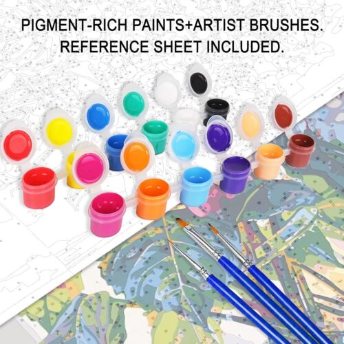 "welcome" Sign Paint by Numbers for Adults Beginners-Paint by Number Vintage Wood Grain,DIY Butterfly and Dahlia Acrylic Paint by Numbers Kits on Canvas for Adults Beginner 16x20inch(Without Frame)
