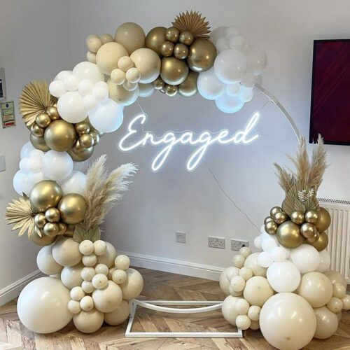 Sand White and Gold Balloon Arch Kit, 171Pcs White Nude Neutral Beige Metallic Gold Different Size Balloons for Boho Wedding Baby Bridal Shower Engagement Birthday Party Decorations Backdrop