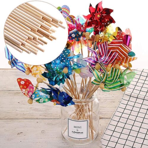 100PCS Dowel Rods Wood Sticks Wooden Dowel Rods - 1/8 x 6 Inch Bamboo Sticks - for Crafts，Hardwood Dowel Rod Assortment，Wooden Rod Sticks Doweling Rods， Cake Dowels and DIYers.
