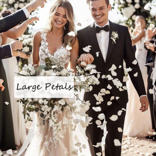 3.5oz REAL Rose Petals, Pearl White Freeze-Dried Petals Biodegradabel Wedding Natural Confetti, Perfectly Preserved Flower Petals for Table Decorations 100g