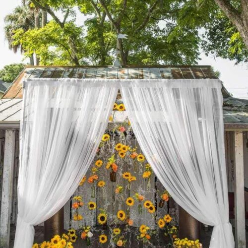 Artificial Sunflower Flowers Long Stem Silk Fake Large Sunflowers Decoration for Outdoor Home Wedding Baby Shower Birthday Party Single Bulk Yellow Decor 6PCS (Dark Center)
