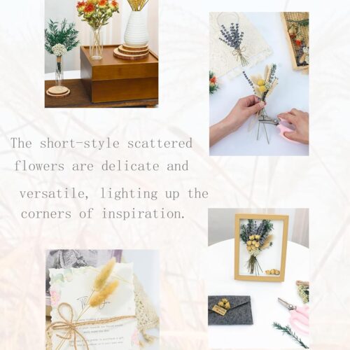 DIY Natural Dried Flower Set, Bulk Dried Flowers, Dried Flowers with Stems, Handmade Dried Flowers Ideas, DIY Flower Set, Dried Flower Bouquets, Table Centerpiece Mini Dried Flowers (Brown)