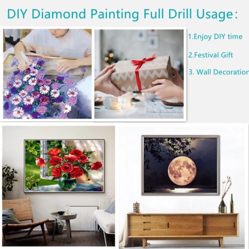 5D Diamond Painting Kits Abstract Angel Girl Full Drill Round Diamond Art Gems Stone Cross Stitch DIY Diamond Painting by Number Kits for Wall Decoration 14x14inch, Clear