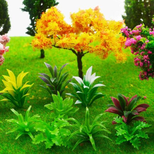 28 Pcs Miniature Fairy Garden Tree Plant Ornament, Mixed Model Trees 1-3 Inches, Miniature Dollhouse Pots Decor Moss Bonsai Micro Landscape DIY Craft Garden Ornament