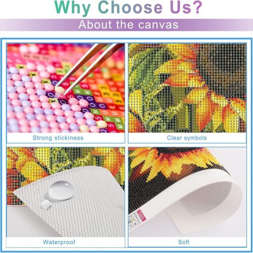 DIY 5D Diamond Painting Kits for Adults Full Drill Embroidery Paintings Rhinestone Pasted DIY Painting Arts Craft for Home Wall Decor（Sunflower in The Sunset）