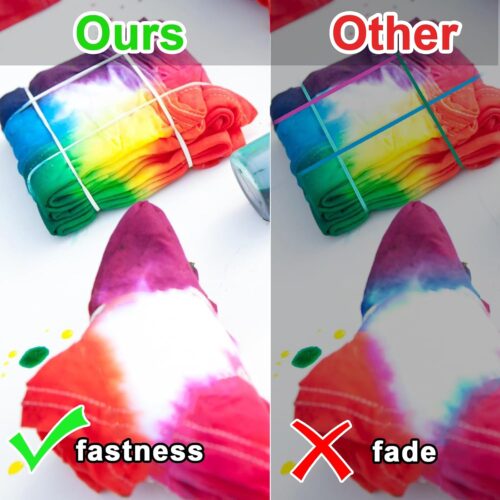 Rubber Bands for Tie Dye,115 Pcs Tie Dye Rubberbands Kit,Clear Silicone White Tie Dye Rubber Band for Kids Women Men Large Groups,T Shirt,Dress,Tank Top,Tshirts,Leggings,Swimsuits