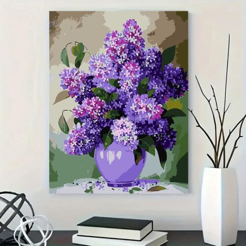 Easy Paint by Numbers Kit for Adults Beginner, Violet Adult Paint by Number Kits on Canvas, DIY Painting with Numbers for Adults, Acrylic Simple Oil Paint by Number Kits for Home Wall Decor 16 x 20 In