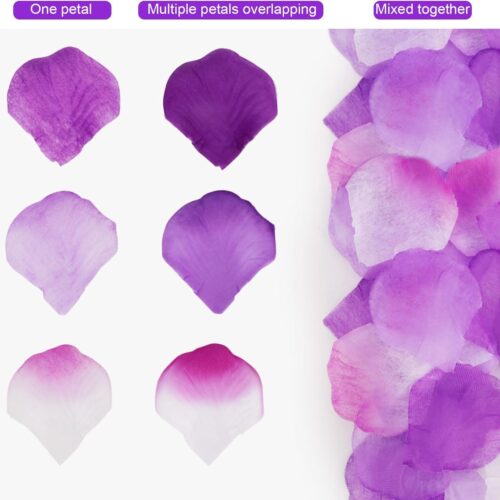 3000 Pcs Rose Petals, Rose Petals for Wedding, Artificial Flower Petals (Purple)