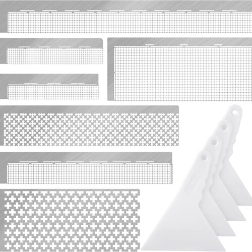14 Pcs Diamond Painting Ruler Stainless Steel Diamond Mesh Ruler 216 400 520 599 699 800 1020 Blank Grid 5d Mini Gem Art Kit Adjustment Fix Tool for DIY Art Painting Kits