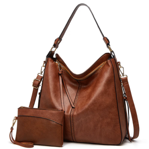 Hobo Leather Hobo Anti-Theft Handbag + FREE Pouch Wallet