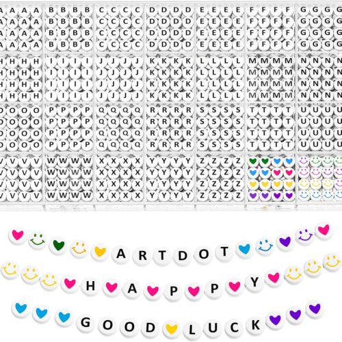 1400 PCS Letter Beads, 28 Styles Friendship Bracelets Assorted Alphabet Preppy Jewelry Making Kit with Case
