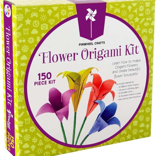 Crafts Origami Papers Kit - Multicolor Flower Origami Kit for Kids,Teens and Adults Ages 6 7 8 9 10 11 12+, Arts and Paper Crafts for Kids 150 Pcs - Fun Foldable Gift