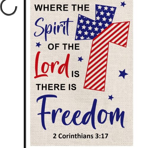 Patriotic 4th of July Garden Flag Freedom Burlap Vertical Double Sided Patriotic USA Flag for Yard Lawn Outdoor Decor Memorial Day Independence Day 12x18 Inch