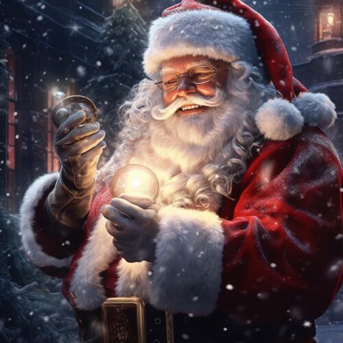 DIY Diamond Art Painting Kits for Adults Santa Claus, Diamond Art Christmas Full Drill Round Rhinestone, Cross Stitch Embroidery Canvas for Crafts Home Decor 12x16inch/30x40cm