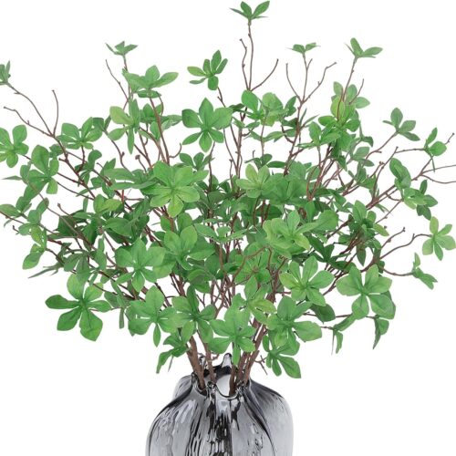 6Pcs Artificial Greenery Stems Faux Branches Stems for Vase 28" Fake Branches Silk Leaves Summer for Home Table Centerpieces Home Garden Shop Office Desk Decoration