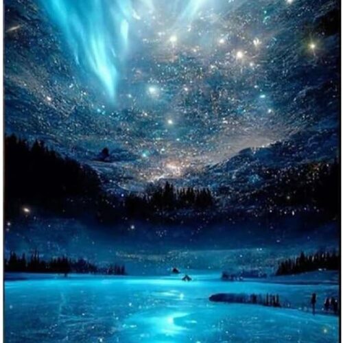 Diamond Painting Kits for Adults-Dreamy Blue Night Sky Diamond Art Painting-Diamond Dot Adult Crafts-Gem Art Wall Decor Gifts